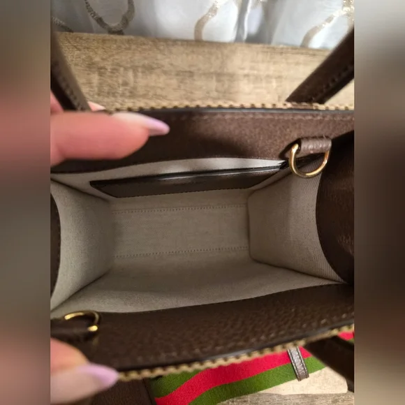 GIVEAWAY❤️Gucci Jumbo GG Shopper Tote Beige Canvas Crossbody Bag with Strap - Picture 5 of 6